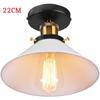 Deckenleuchte Vintage Retro Deckenlampe Industriell Eisen Lampenschirm Hutform 22cm Weiß 1PCS