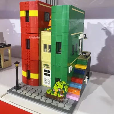 Street View Stadt Bibliothek Modulare Gebäude Ziegel Ideen Serie Buchhandlung Urban Bau Modell Ziegel Spielzeug Für Jungen Geschenk MOC Image