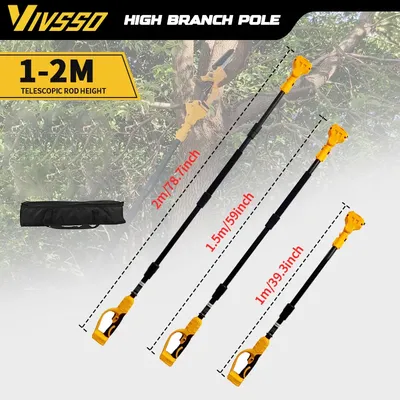 VIVSSO Extendable pole garden shears chainsaw link extendable pole high branch pole gardening pruning extension pole power tools