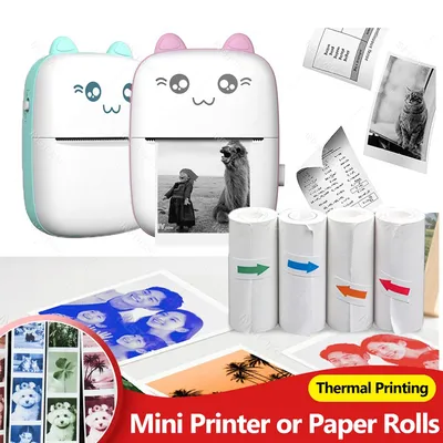 MINI Portable Thermal Printer Wireless Memo Label Machine Bluetooth Inkless Pocket Imprimante Phone Notes Printing Color Paper