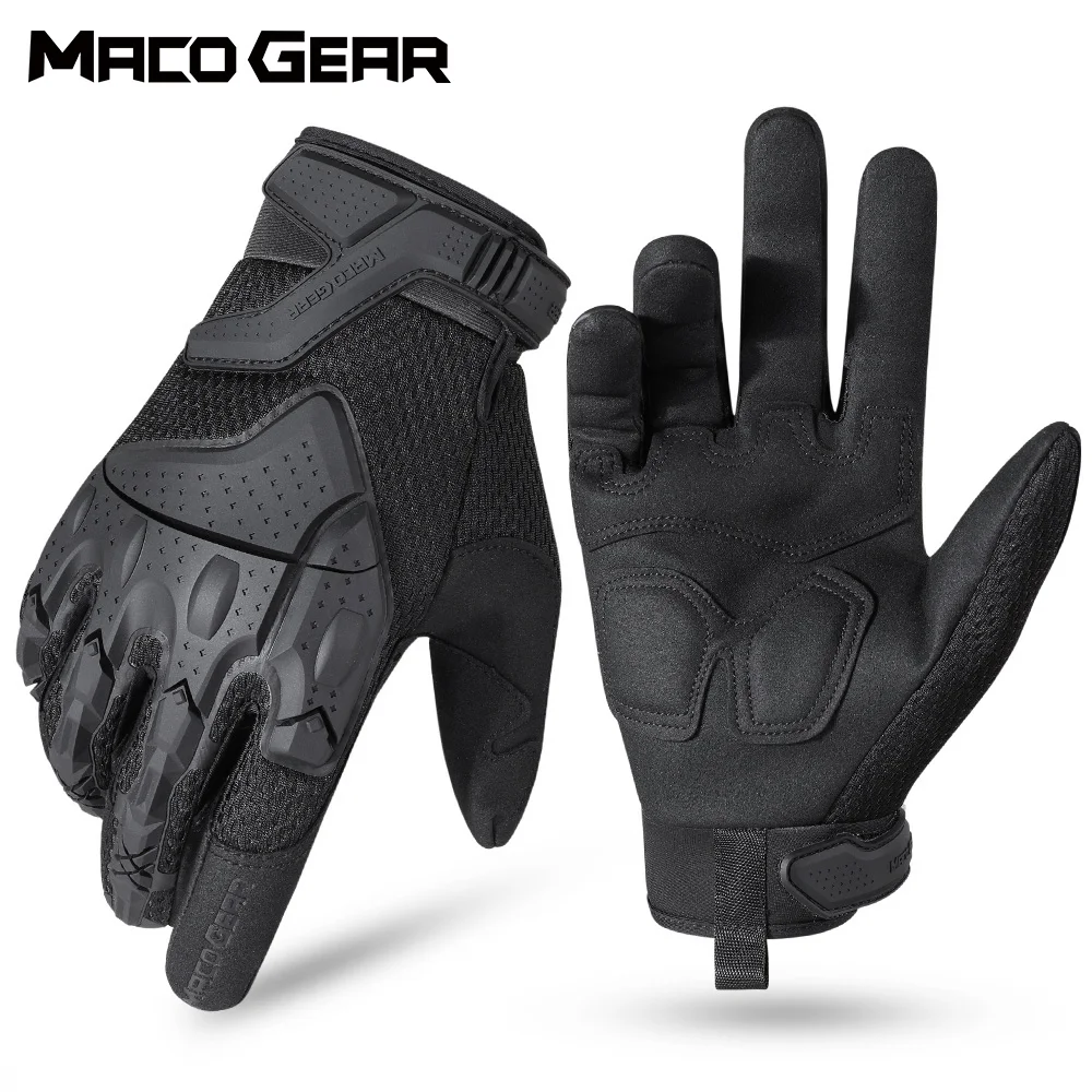 Motorrad Vollfinger-Handschuhe Schwarz Touchscreen Motorrad Moto MTB BMX Racing Reiten Motocross Enduro Rutschfeste Schutzausrüstung Image