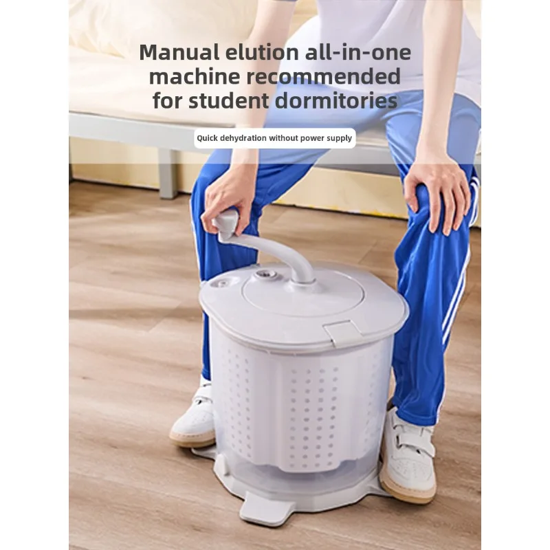 Handgekurbelte Waschmaschinen-Elution, integriert, großes Fassungsvermögen, tragbar, stromfrei