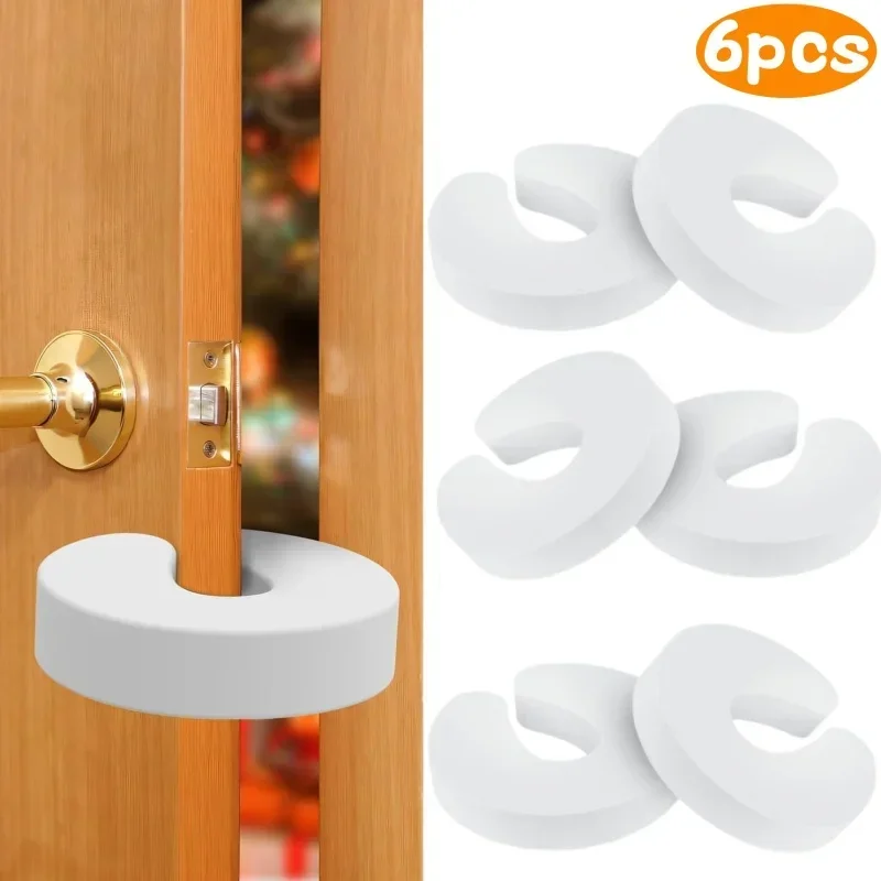6Pcs Baby Sicherheit Tür Stopper Neugeborenen Möbel Protector Anti-prise Hand Kind Lock Finger Prise Schutz Beweis tür Slam Stopper Image