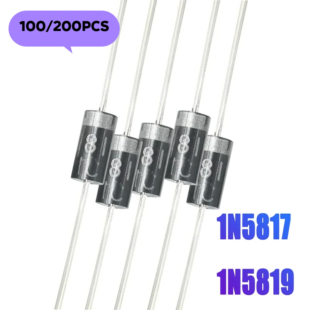 100/200PCS 1N5817 1N5819 Diode 1A DO-41 Schottky Dioden Kit Elektronische Komponenten Image