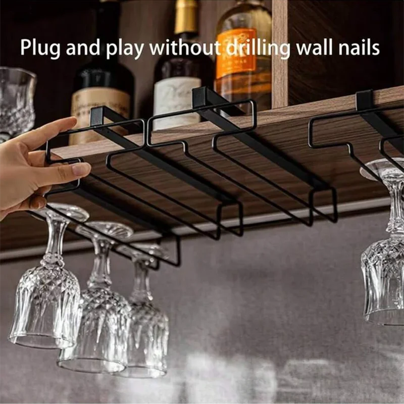 Schrank Hängen Metall Wein Glas Rack Schrank Stielgläser Halter Racks für Tasse Lagerung RackGlas Halter Outdoor Wein Glas Rack