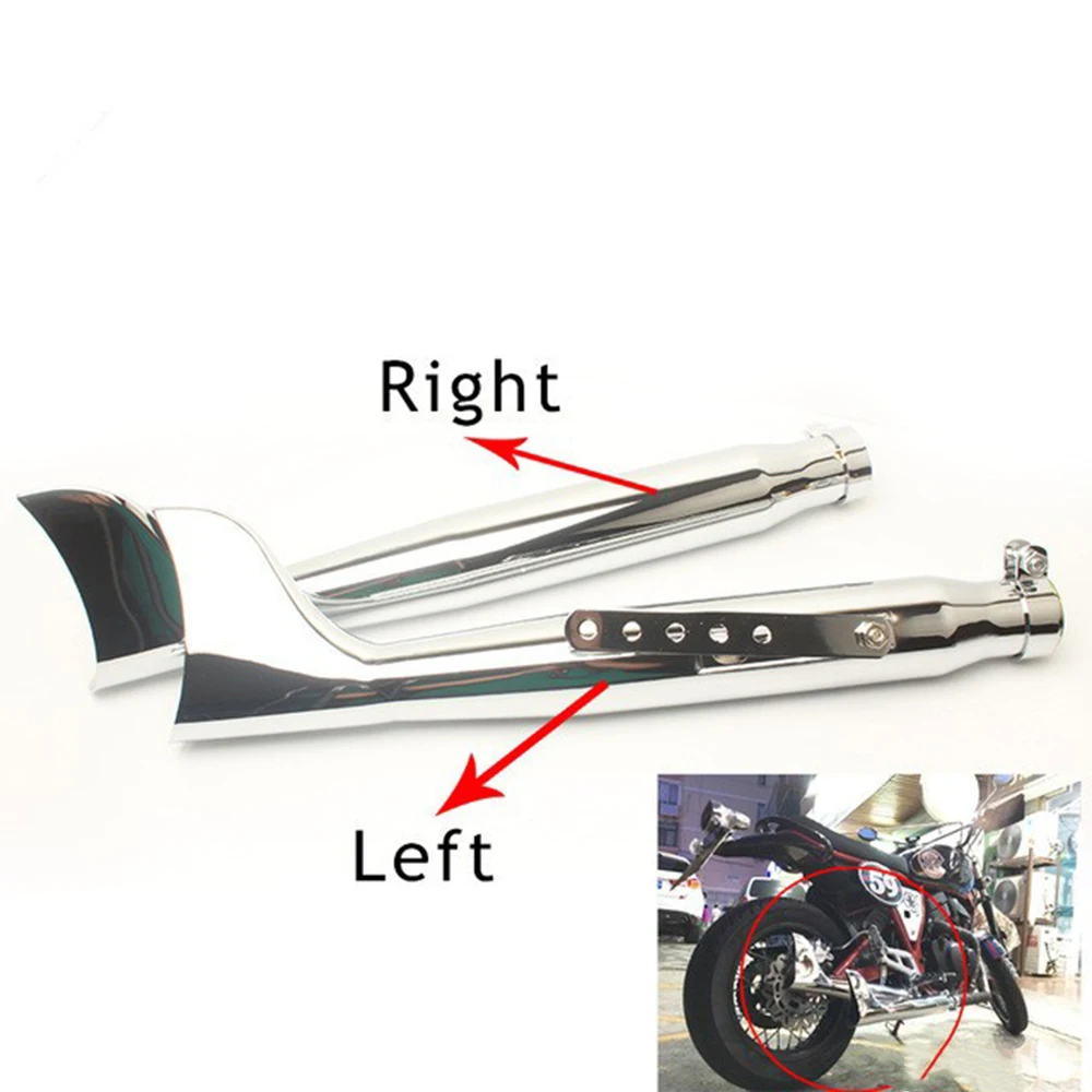 24 PS 32 PS Motorteilgehäuse Motorrad Retro Silber Fischschwanz-Auspuff für Ural K750 M1 M72 R71 R12 Dnepr MT12 XL883 1200 Image
