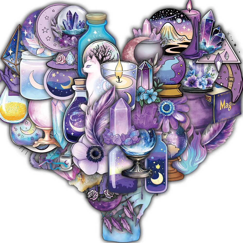 50/100PCS Magie Hexe Aufkleber Cartoon Schreibwaren Wasserdichte PVC Graffiti Telefon Laptops Notebook Sammelalbum Dekoration Image