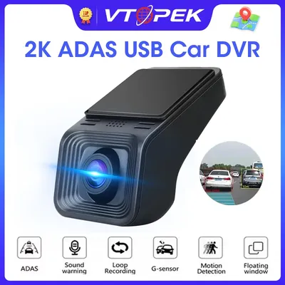 Vtopek 2K ADAS USB Car DVR Dash Cam Full HD Night Version Video Recorder for Android Multimedia Radio Player G-Sensor Loop Video