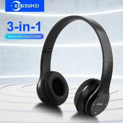 Bluetooth 5.0 Headsets Wireless Headphones 3.5MM Wired Earphones Support TF Card Foldable Noise Reduction Headset For iPhone