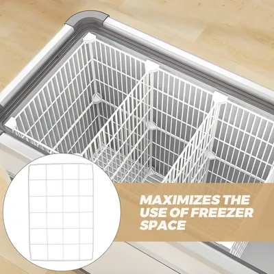 Freezer Layer Grid Chest Baskets Adjustable Fridge Separator Layer Shelf Iron Compartment Freezer Dividers Storage Rack 20x30 cm