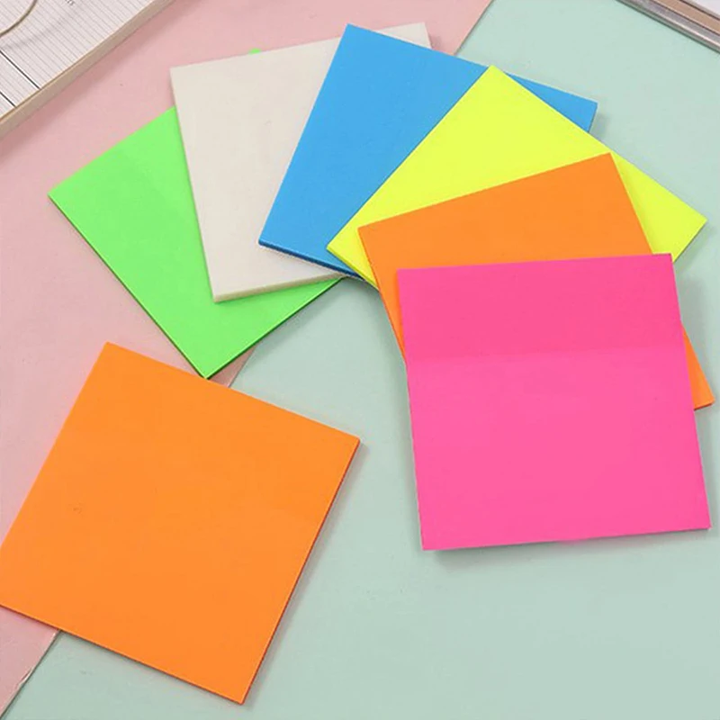 50 Blatt/Block, transparent, bunt, Haftnotizen, wasserfest, selbstklebend, Memo-Nachrichtenerinnerung, Heimbüro, Schulbedarf Image