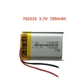 Batteria Li Lipo di ricambio ai polimeri di litio da 3,7 V 700 mAh 702535 JST 2 pin 1.0/1.25/1.5/2.0/2.54mm connettore per fotocamera GPS LED