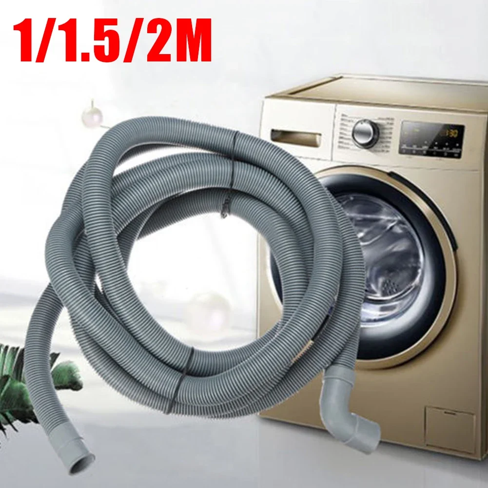 1/1.5/2M Washing Machine Dishwasher Drain Waste Hose Waste Outlet Discharge Hose PP Plastic Stretchable Drainage Flexible Hose