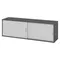 bümö Lowboard Schiebetürenschrank in Graphit/Grau - Büromöbel Sideboard aus Holz, 160 cm breit, Büroschrank nur 40 cm schmal, Büro Schrank mit