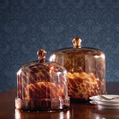 Tortoise Glass Cake Dome & Plate - Small - Ballard Designs