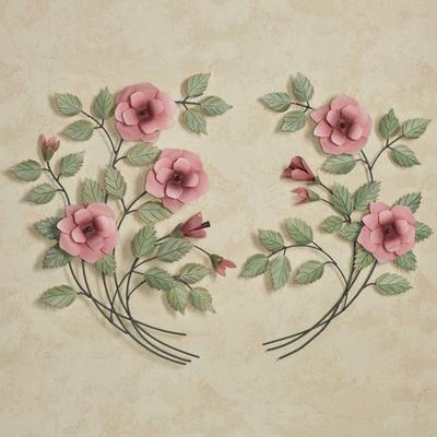 Les Fleurs Rose Spray Wall Sculptures Pink, Left, ...