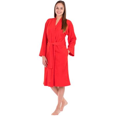 Damenbademantel FRAMSOHN FROTTIER "Jersey" Gr. XL, rot (feuerrot), L:105cm in Gr. XL, Jersey, Hausmäntel, besonders leicht, Reisebademantel Image