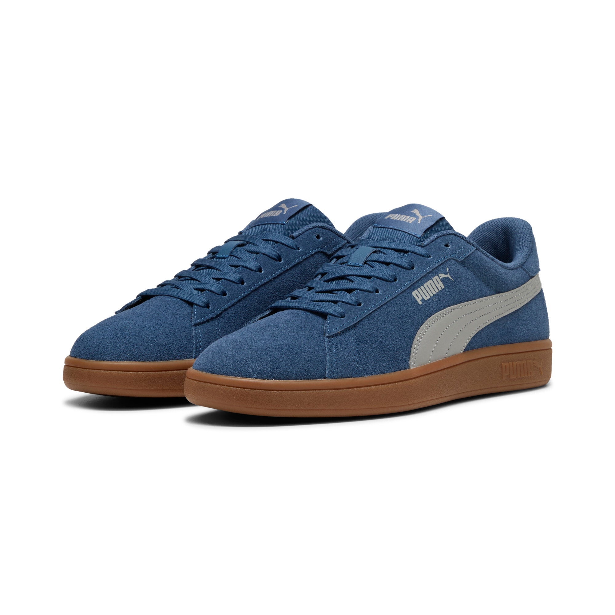 Sneaker PUMA "SMASH 3.0", Damen, Gr. 43, grau (schwarz indigo, gray echo, gum), unifarben, Schuhe Sneaker