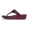 Zehentrenner FITFLOP "LULU CRINKLED SHIMMER", Damen, Gr. 41, lila (pflaume), Synthetik, Textil, Glitzer, modisch, Schuhe, Slides, Badeschuh mit Glitter