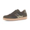 Plateausneaker GABOR, Damen, Gr. 38, grün (oliv), Veloursleder, Glattleder, unifarben, sportlich, Schuhe, Freizeitschuh, Halbschuh, Schnürschuh mit gepolstertem Schaftrand