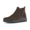 Chelseaboots GABOR "DAVOS", Damen, Gr. 35, braun (dunkelbraun), Veloursleder, Elastischer Einsatz, unifarben, Basic, Schuhe, Keilboots, Ankleboots in Komfortweite H (= sehr weit)