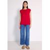 T-Shirt STREET ONE STUDIO, Damen, Gr. 36, rot (mandarin rot), Stoff, 80% Polyester, 20% Viskose, unifarben, casual, normal normal, U-Boot-Ausschnitt, ohne Ärmel abgesteppt, Shirts, mit Elastiksaum und Tunnelzug