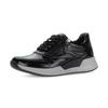 Keilsneaker GABOR ROLLINGSOFT, Damen, Gr. 42, schwarz, Lackleder, glänzend, sportlich, Schuhe, Schnürschuh, Halbschuh, Freizeitschuh mit seitlichem Reißverschluss