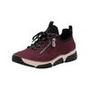 Sneaker RIEKER "Rieker Sneaker Lederimitat", Damen, Gr. 36, schwarz, bordeaux, Lederimitat, casual, Schuhe