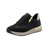Sneaker RIEKER "Rieker Sneaker Lederimitat", Damen, Gr. 41, gold (schwarz, gold), Lederimitat, casual, Schuhe