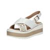 Keilsandalette REGARDE LE CIEL "Regarde Le Ciel Sandalen Leder/Textil", Damen, Gr. 40, weiß, Leder, Textil, casual, Schuhe