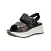 Keilsandalette IGI & CO "IGI & CO Sandalen Leder", Damen, Gr. 37, schwarz, Leder, casual, Schuhe