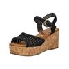 Keilsandalette BLOWFISH "Blowfish Sandalen Lederimitat", Damen, Gr. 39, schwarz, Lederimitat, casual, Schuhe