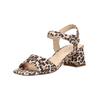 Riemchensandale PETER KAISER "Peter Kaiser Sandalen Veloursleder", Damen, Gr. 38,5, braun (leopard), Veloursleder, casual, Schuhe