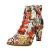 High-Heel-Stiefelette LAURA VITA "LAURA VITA Stiefelette Leder", Damen, Gr. 38, orange, Leder, casual, Schuhe