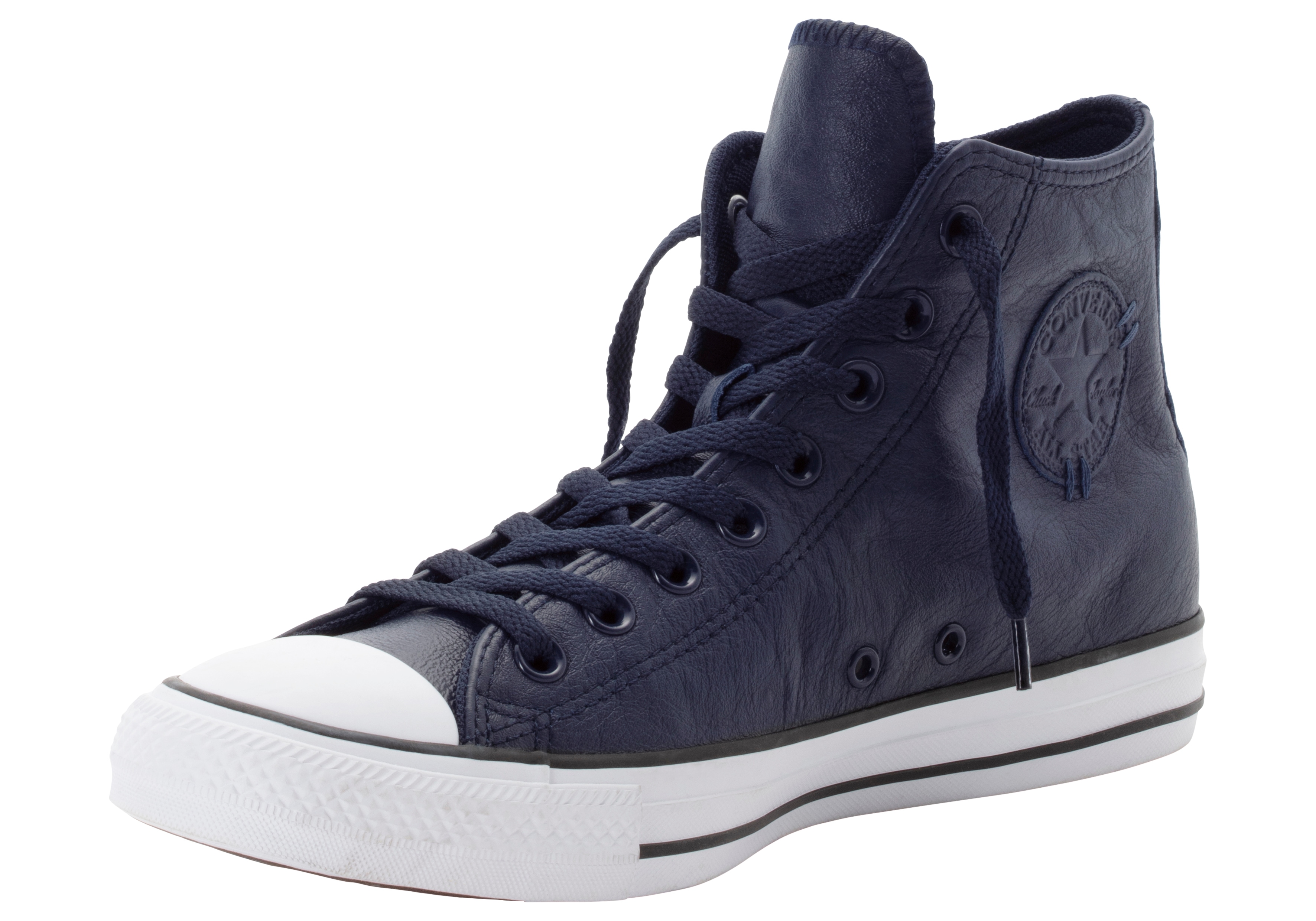 Sneaker CONVERSE "CHUCK TAYLOR ALL STAR LEATHER", Herren, Gr. 42,5, blau (obsidian, obsidian, slacker blau), Leder, Schuhe Sneaker