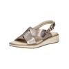 Riemchensandale CAPRICE "Caprice Sandalen Leder", Damen, Gr. 36, grau (taupe), Leder, casual, Schuhe