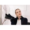 Plateausneaker REMONTE, Damen, Gr. 45, schwarz, Textil, Lederimitat, Lacklederimitat, unifarben mit Farbeinsatz, sportlich, Schuhe, Halbschuh, Casual-Sneaker mit Anziehlasche