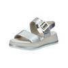 Riemchensandale GABOR COMFORT "Gabor Comfort Sandalen Leder", Damen, Gr. 40, silber, Leder, casual, Schuhe