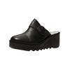 Clog FLY LONDON "Fly London Pantoletten Leder", Damen, Gr. 40, schwarz, Leder, casual, Schuhe