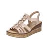 Keilsandalette RIEKER "Rieker Sandalen Lederimitat", Damen, Gr. 42, rosa (altrosa), Lederimitat, casual, Schuhe