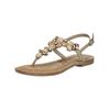 Zehentrenner TAMARIS "Tamaris Sandalen Veloursleder/Textil", Damen, Gr. 40, weiß (ivory), Veloursleder, Textil, casual, Schuhe