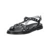 Riemchensandale NERO GIARDINI "Nero Giardini Sandalen Leder", Damen, Gr. 37, schwarz, Leder, casual, Schuhe
