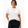 Kurzarmshirt TOMMY HILFIGER CURVE "CRV CLASSIC SCRIPT REG SS TEE", Damen, Gr. 50, beige (ecru), Single Jersey, Obermaterial: 100% Baumwolle, bedruckt, casual, Rundhals, Kurzarm, Shirts, in großen Größen