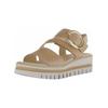 Keilsandalette GABOR "Gabor Sandalen Leder", Damen, Gr. 38,5, braun (caramel), Leder, casual, Schuhe