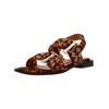 Riemchensandale STEVE MADDEN "STEVE MADDEN Sandalen Leder", Damen, Gr. 39, braun (leopard), Leder, casual, Schuhe