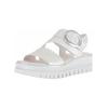 Keilsandalette GABOR "Gabor Sandalen Leder", Damen, Gr. 39, silber, Leder, casual, Schuhe