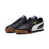 Sneaker PUMA "ROMA ANNIVERSARIO", Gr. 42,5, puma schwarz, puma weiß, puma team gold, Leder, mehrfarbig, sportlich, Schuhe