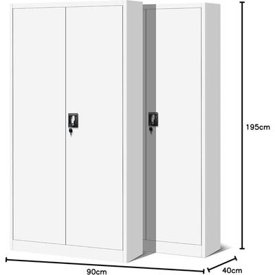Jan Nowak - 2er Set Aktenschrank C001H Büroschrank Metallschrank Stahlschrank Werkzeugschrank Image
