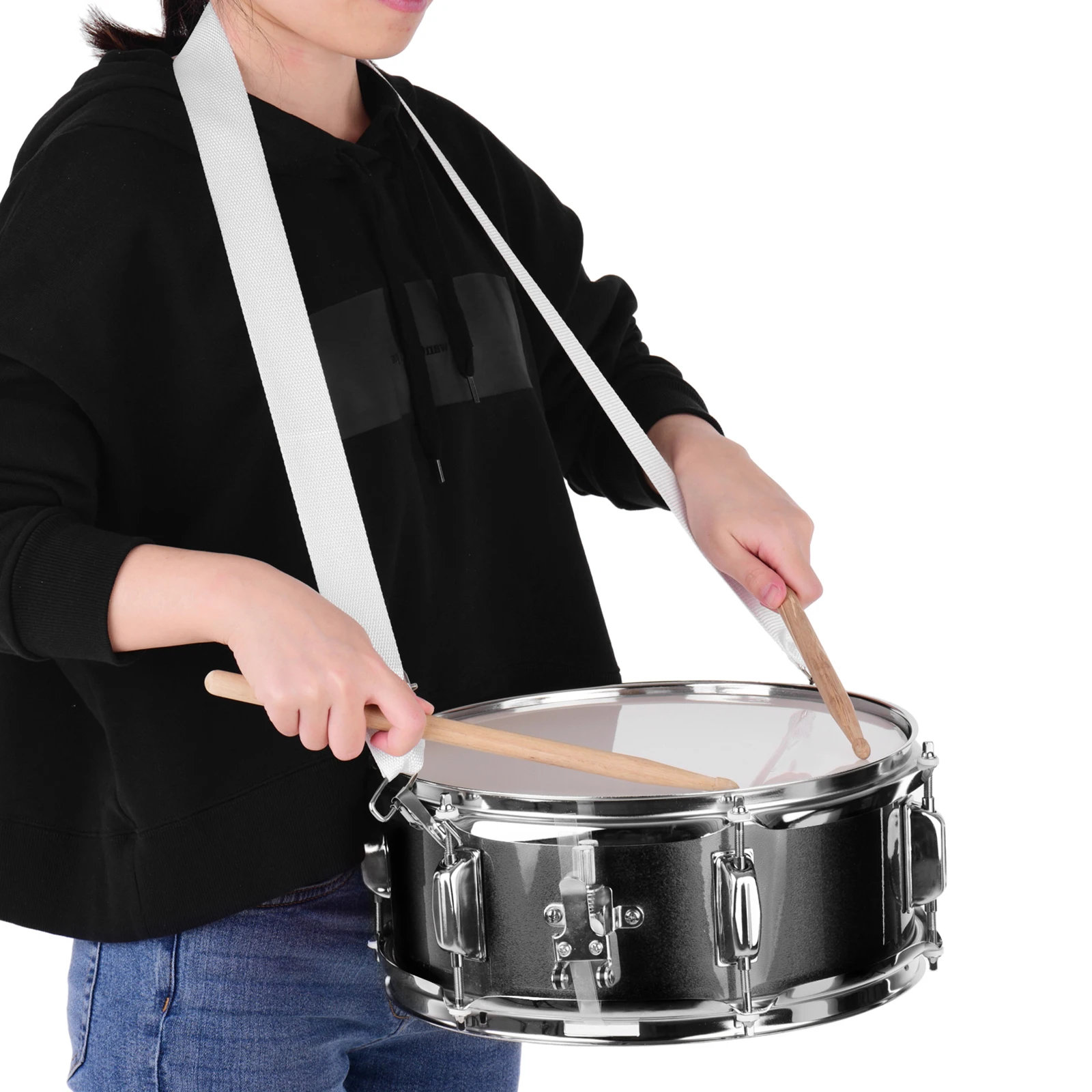 12 Zoll Snare Drum mit Drumsticks Schultergurt Drum Key Percussion Instrument für Studenten Anfänger Marschieren Snare Drum Porta Image
