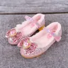 Disney Prinzessin Mädchen Schuhe Frozen Elsa Schuhe Performance Party Warme Winter Wohnungen Schleife Pailletten Rosa Blau Weiß Schuhe Größe 23-36